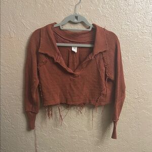Rust Distressed Women Top